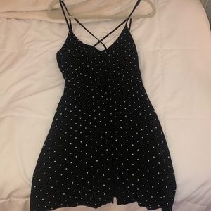 black and white polka dot dress